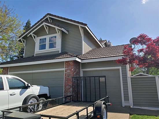 Green Exterior House Painting in Sacramento