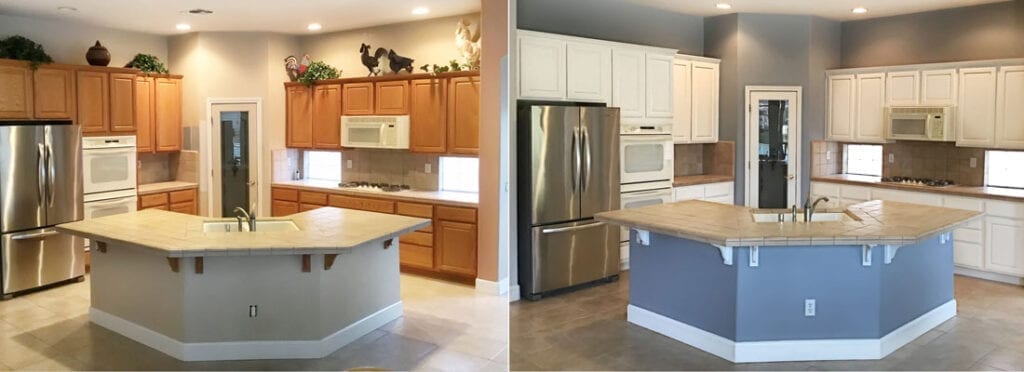 Before and After Kitchen Cabinet Colors