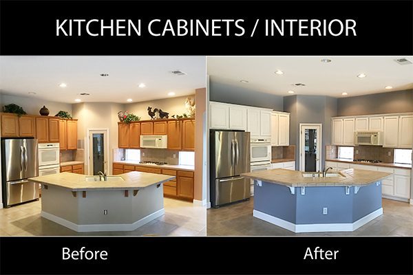 Before and After Kitchen Cabinet Painting Vineyard CA